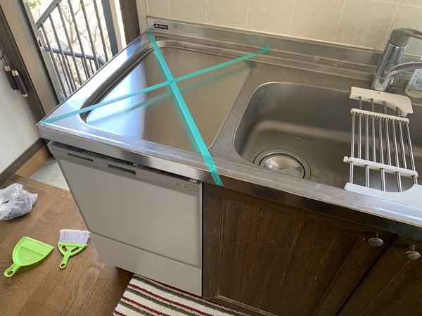 ハウステックトップオープン食洗機取替え　施工完成
